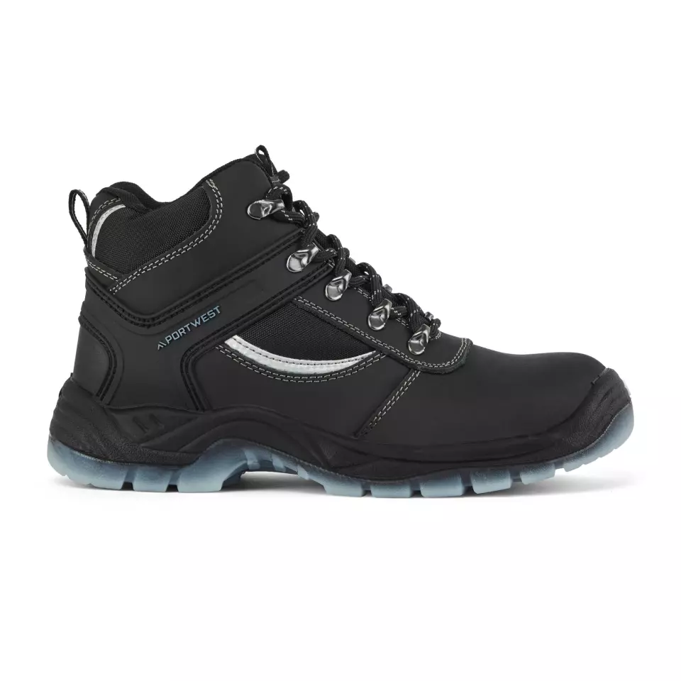 Portwest FW69BKR, Steel Leather Hiker Boot S3 SRC, Black, image 1, gallery thumbnail