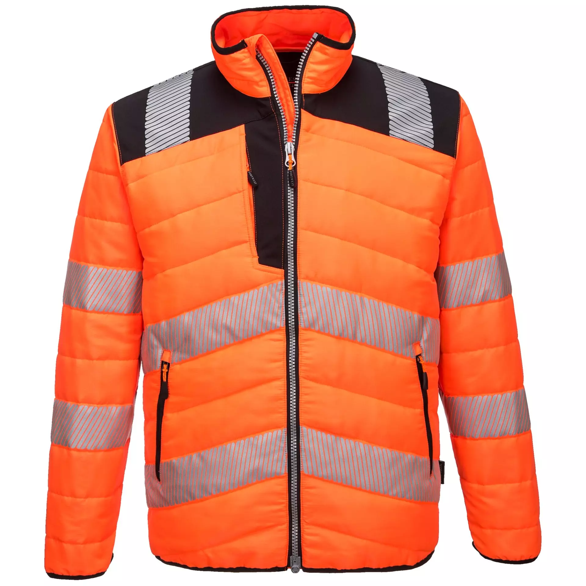 Portwest PW371OBR, PW3 Hi-Vis Baffle Jacket, Orange/Black, image 1