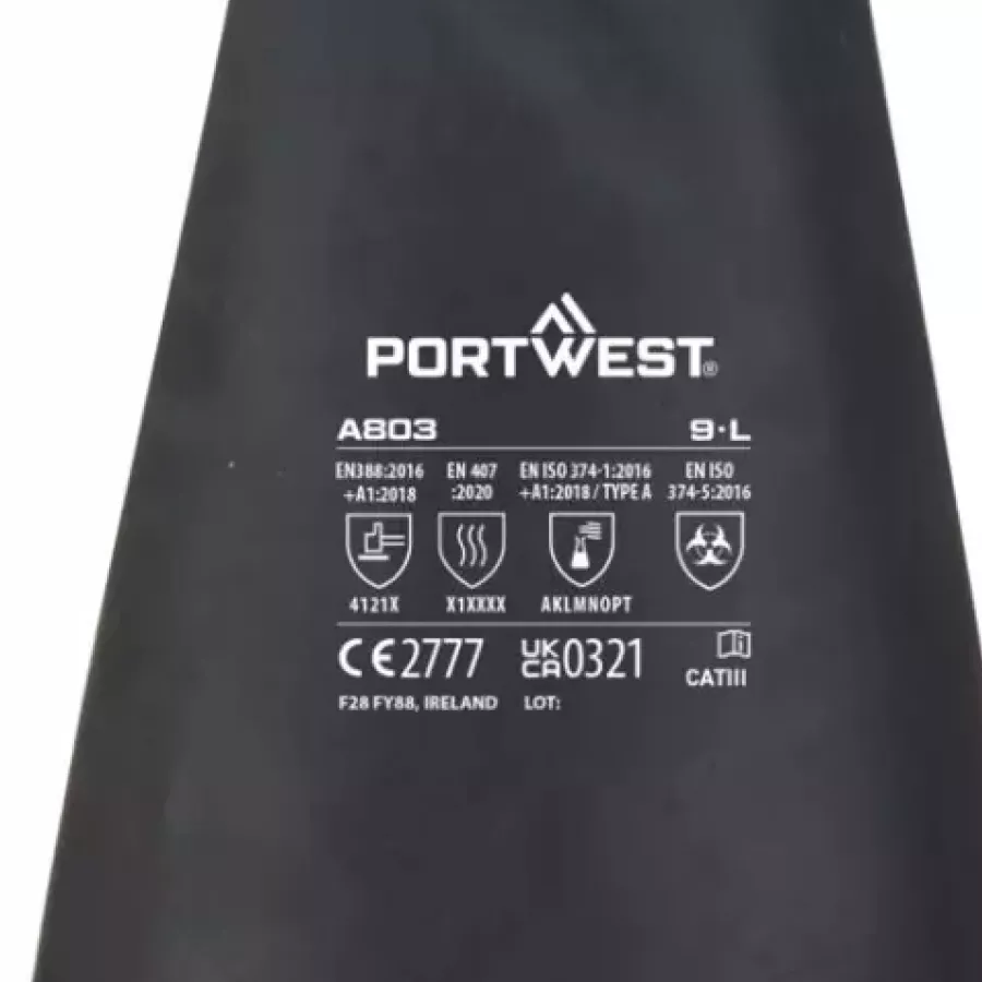 **Chemikalienbeständiger Stulpenhandschuh** unterstützt eine sichere Handhabung durch Aufrechterhaltung zuverlässiger Leistung beim Umgang mit Substanzen.