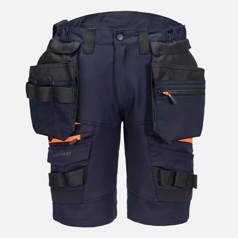 Portwest DX444DNR, DX4 Detachable Holster Pocket Shorts, Dark Navy, image 1, gallery thumbnail