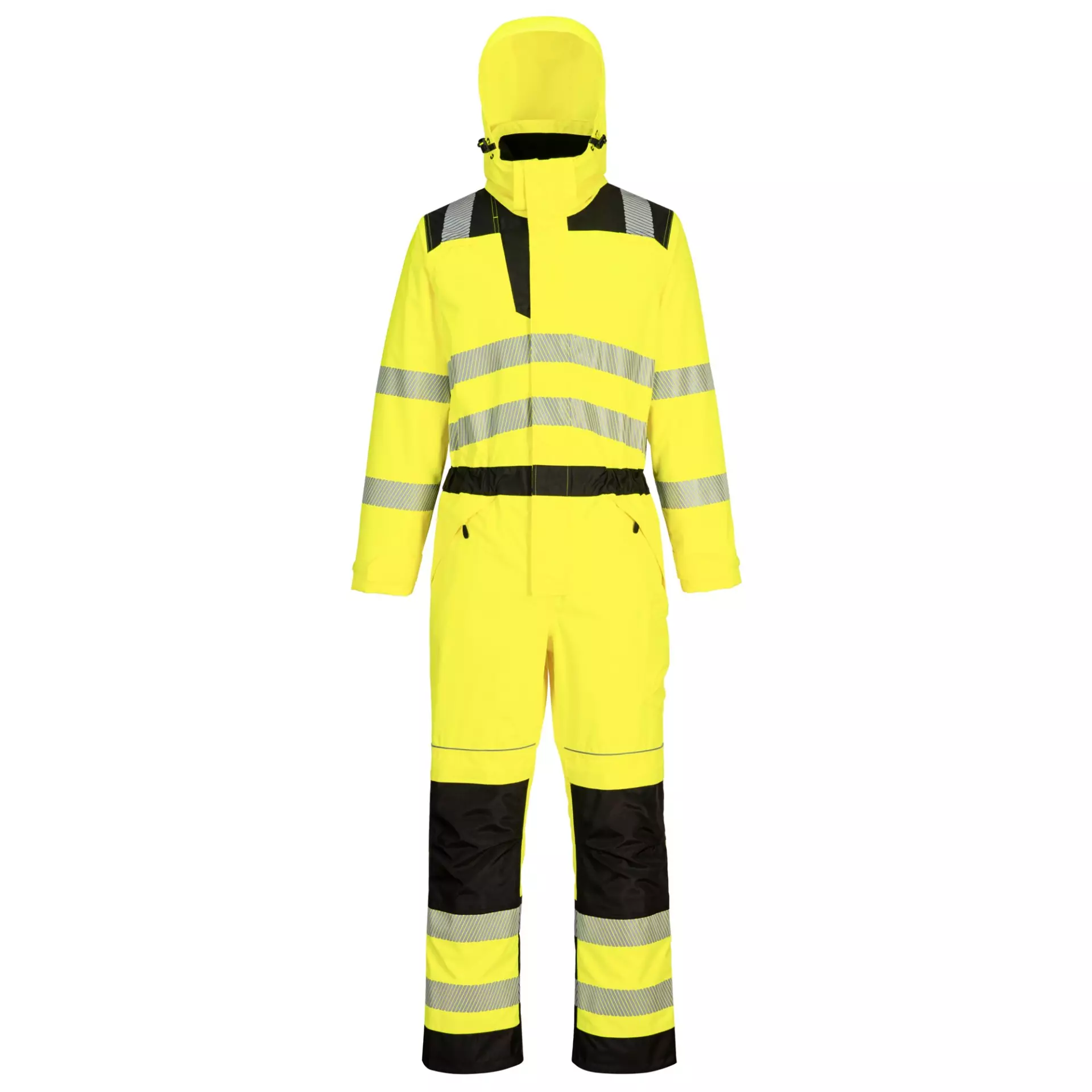 Portwest PW355YBR, PW3 Hi-Vis Rain Coverall, Yellow/Black, image 1