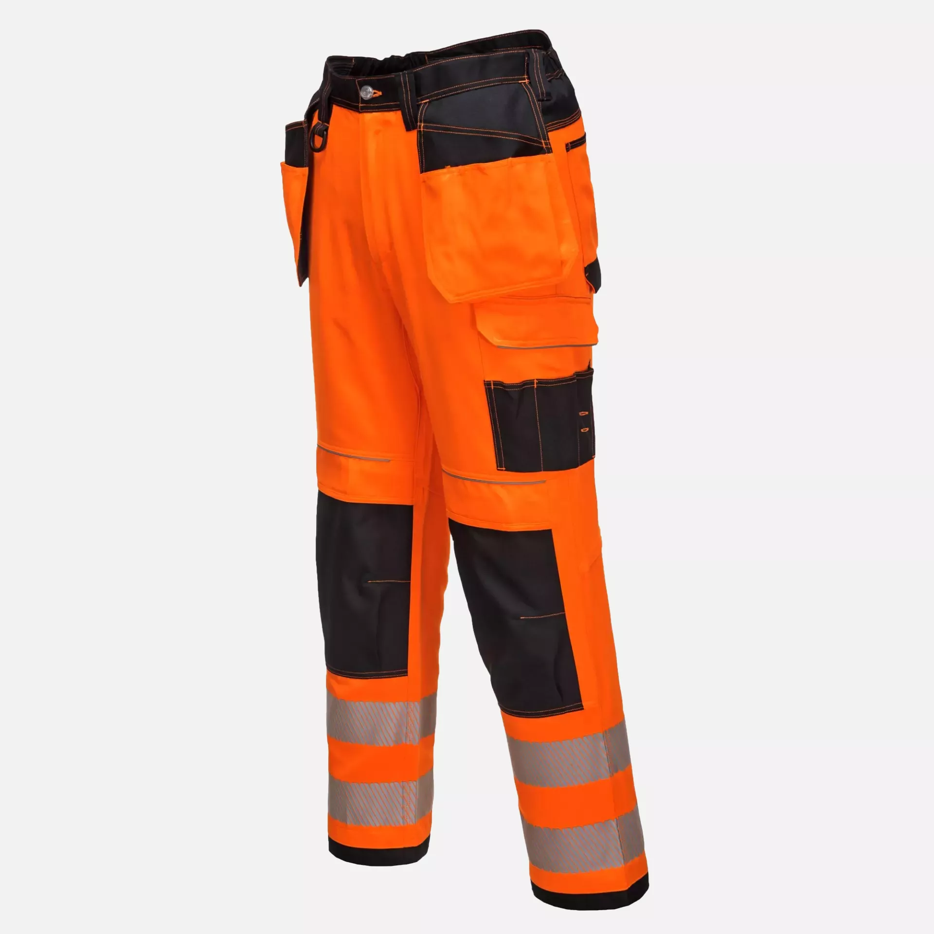 Portwest T501OBS, PW3 Hi-Vis Arbeitshose mit Holstertaschen, Orange/Schwarz Kurz, image 3