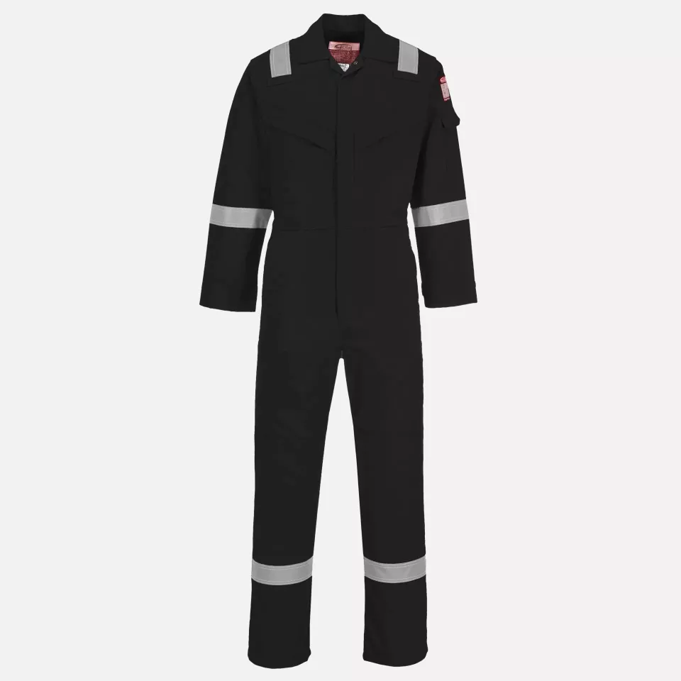 Portwest FR21BKR, Bizflame Work FR superleichter antistatischer Overall, Schwarz, image 1, gallery thumbnail