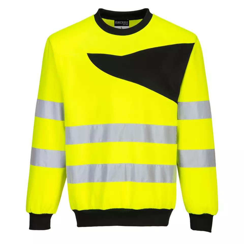 Portwest PW277YBR, PW2 Hi-Vis Sweatshirt, Yellow/Black