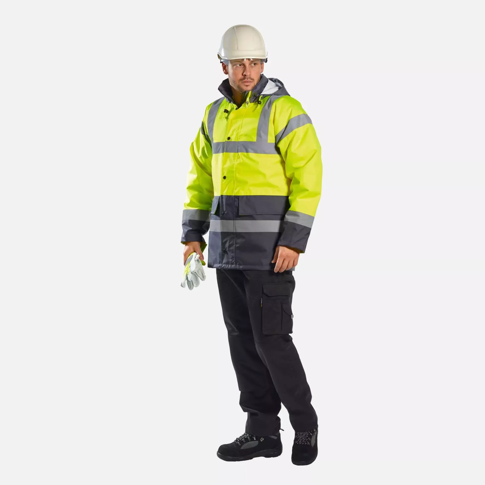 Portwest S466RNR, Hi-Vis Contrast Winter Traffic Jacket, Red/Navy, image 2