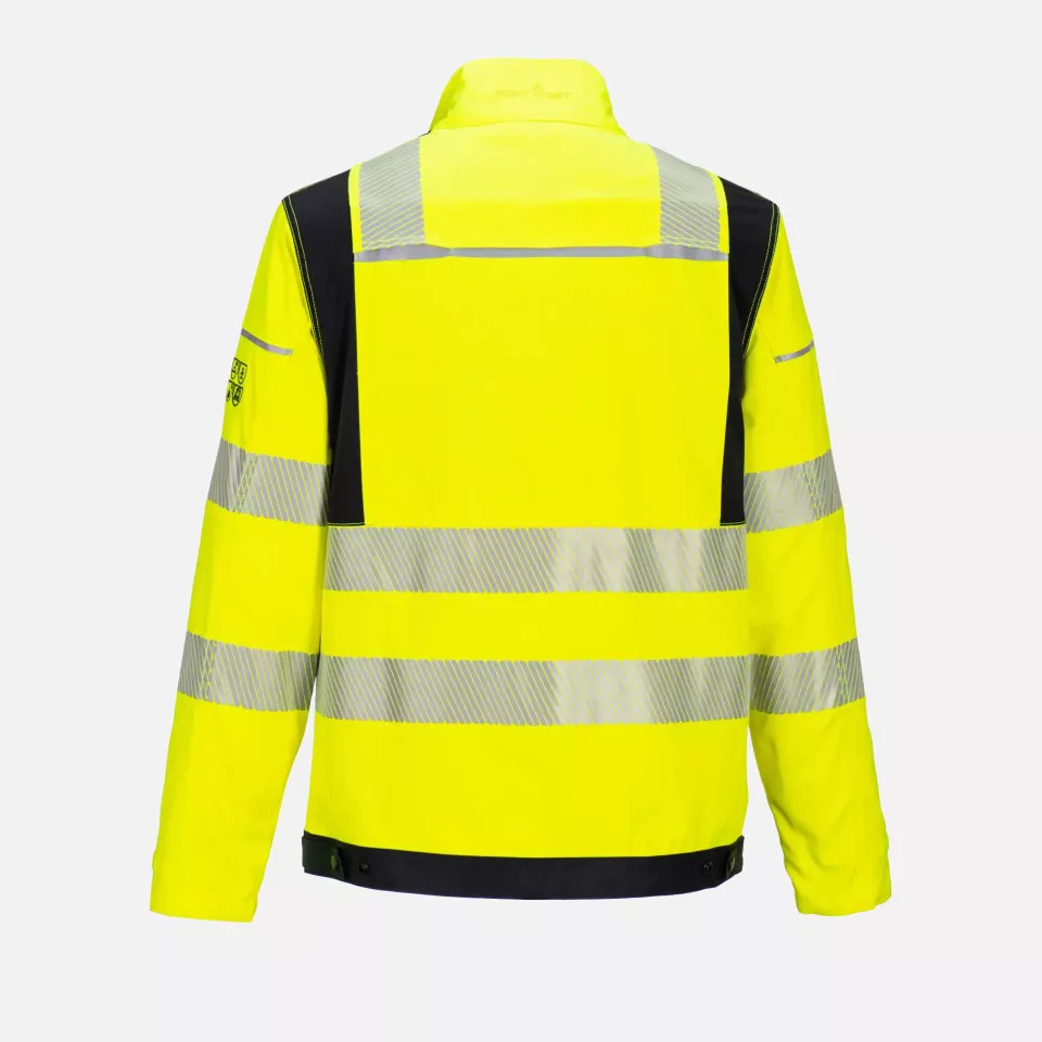 Portwest FR714YBR, PW3 FR Modaflame Hi-Vis Work Jacket, Yellow/Black, image 2, gallery thumbnail