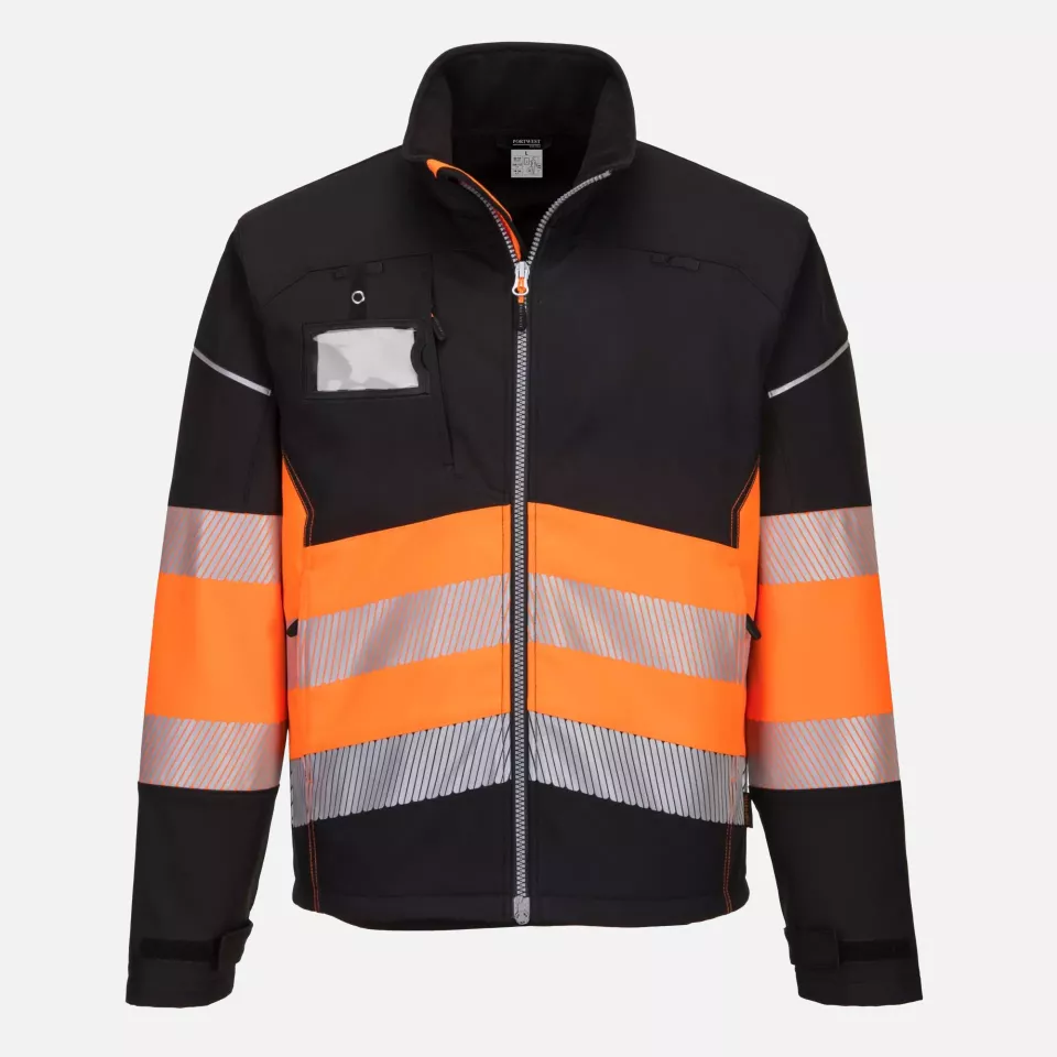 Portwest PW375BKO, PW3 Hi-Vis Class 1 Softshell (3L), Black/Orange, image 1, gallery thumbnail