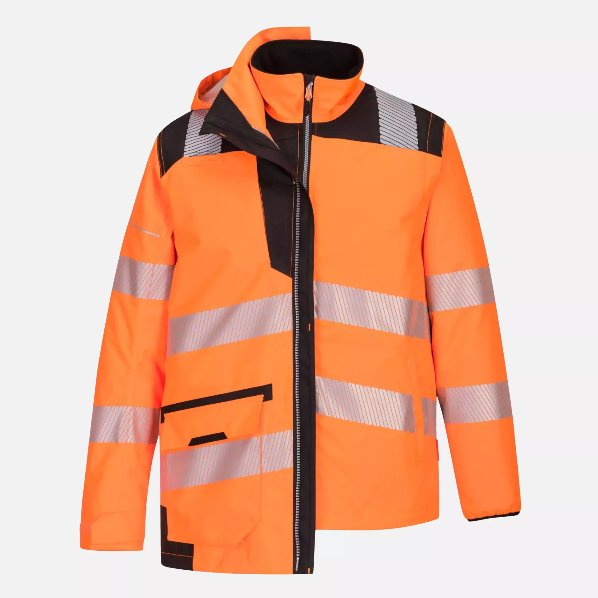 Portwest PW367OBR, PW3 Hi-Vis Breathable 5-in-1 Jacket, Orange/Black, image 2