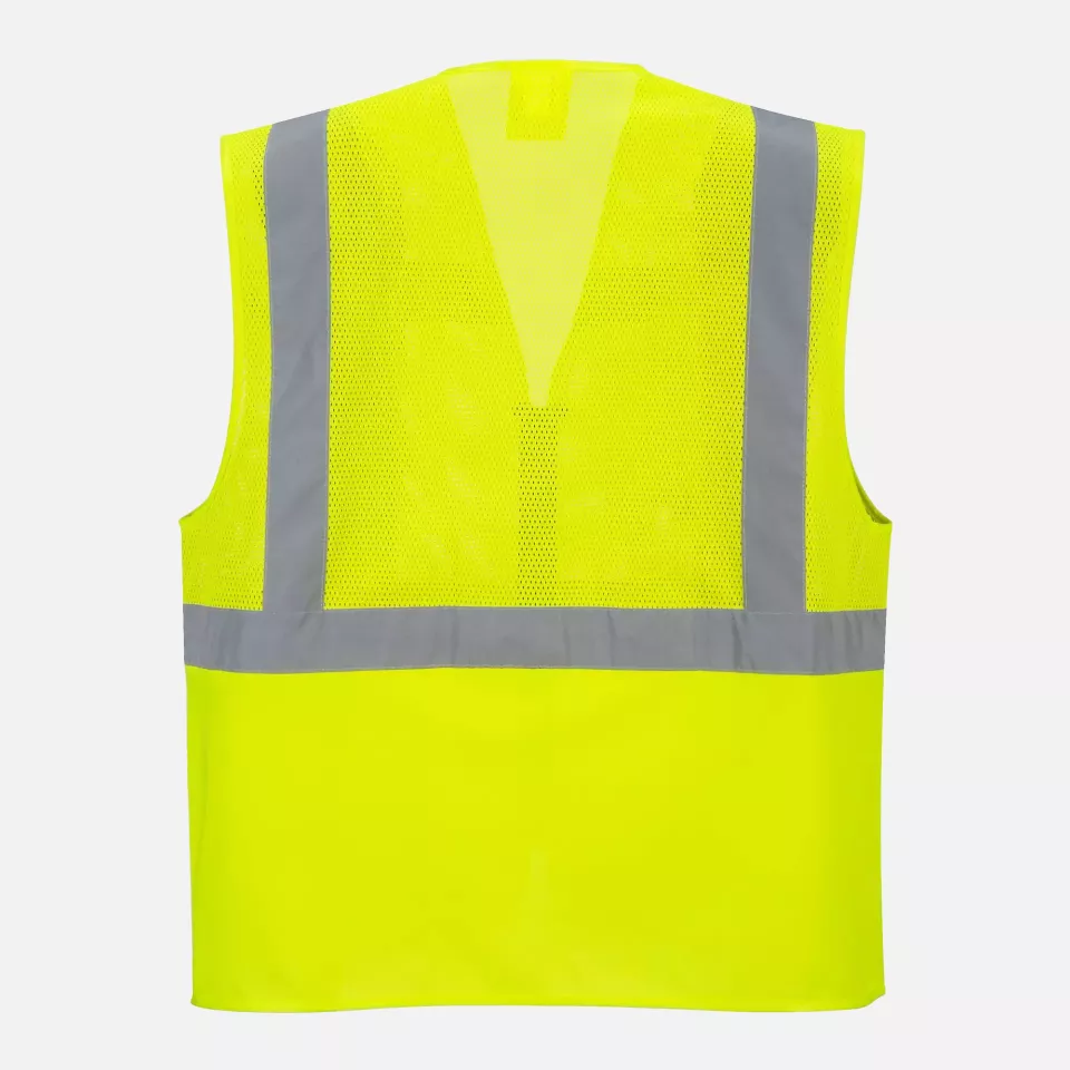 Portwest C496YER, Madrid Hi-Vis Half Mesh Executive Vest, Yellow, image 2, gallery thumbnail