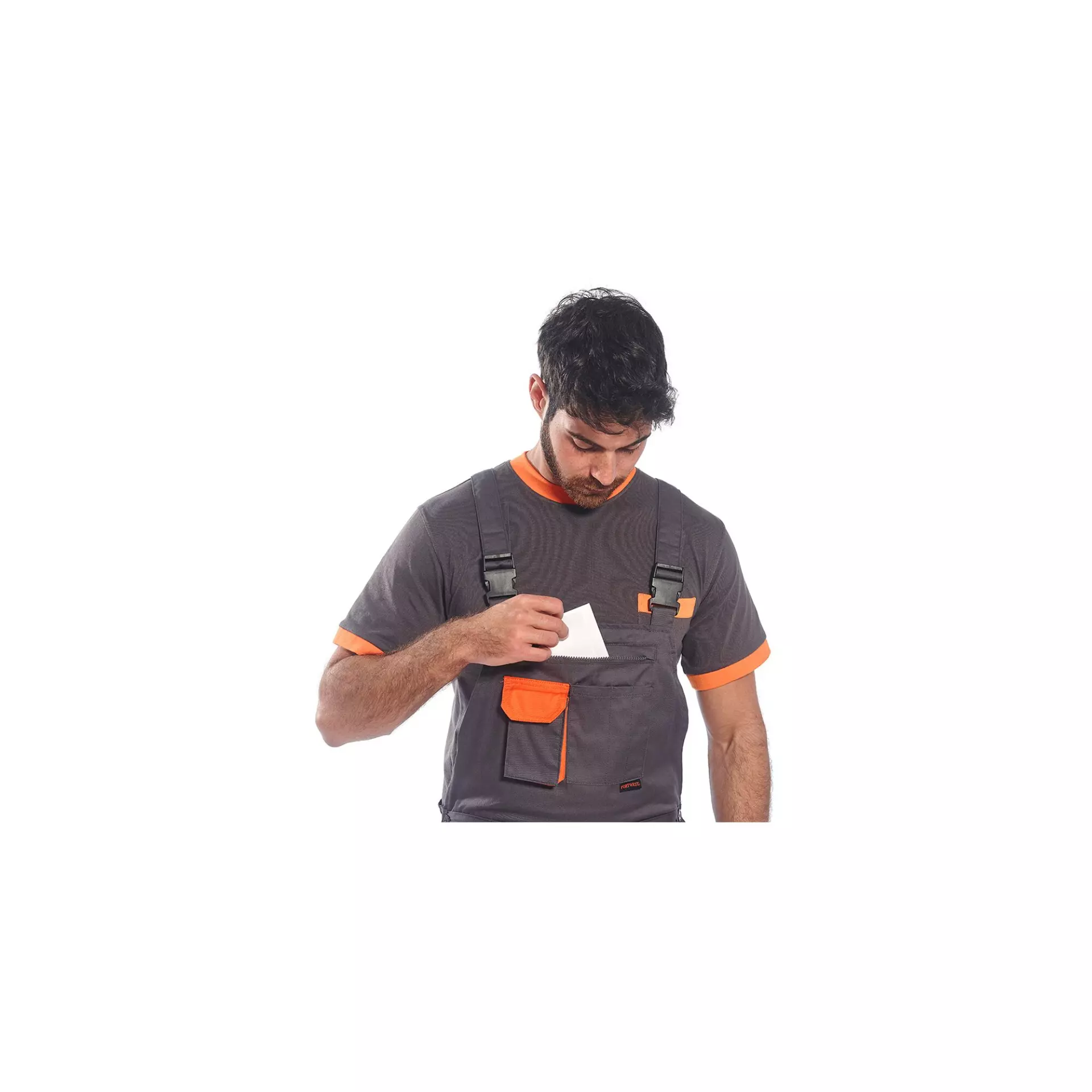 Portwest TX12GRR, Texo Contrast Bib and Brace, Grey, image 8