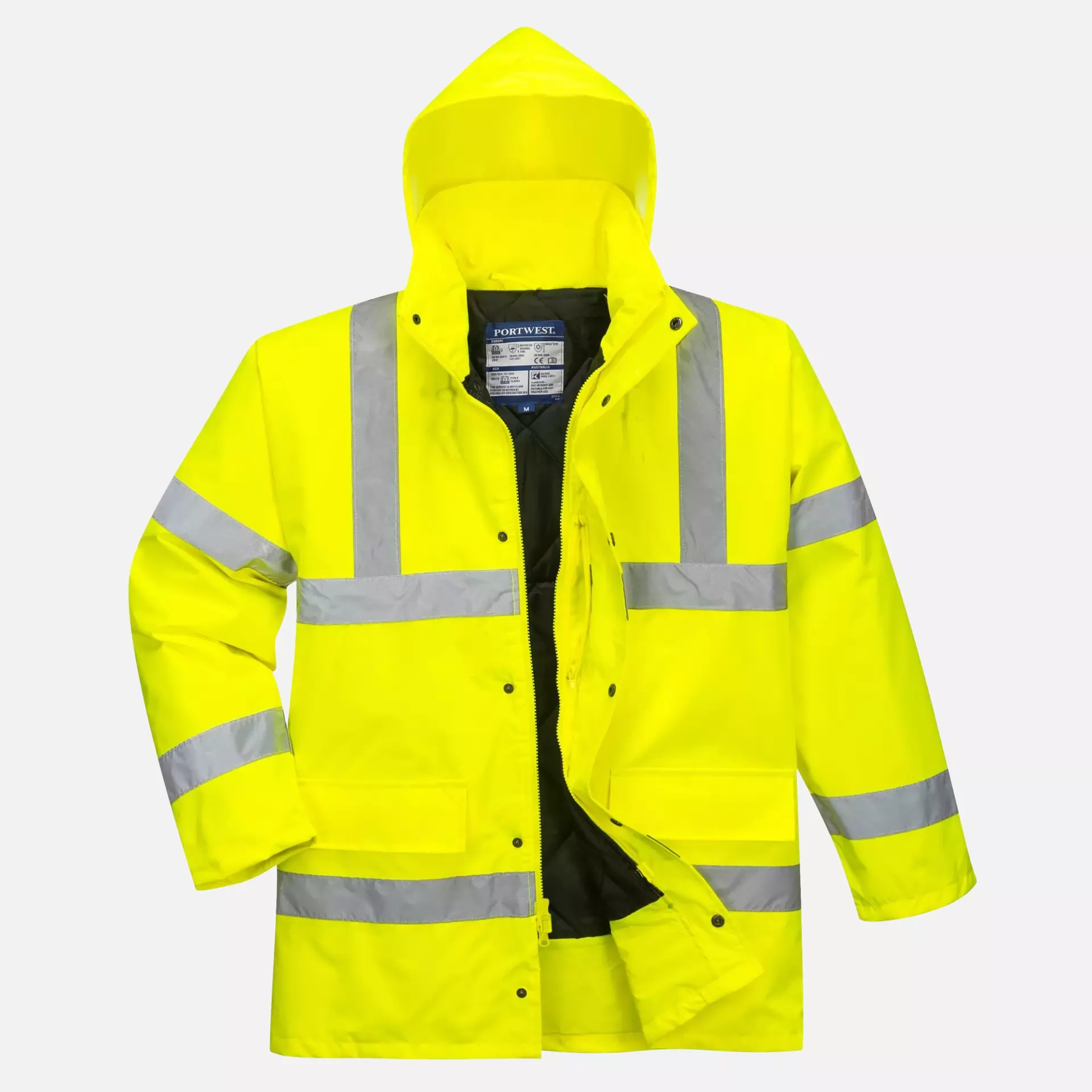 Portwest S460YER, Hi-Vis Winter Traffic Jacket, Yellow, image 2
