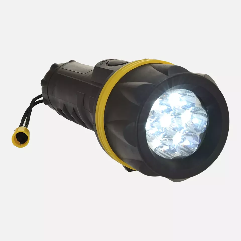 Portwest PA60YBR, 7 LED Rubber Torch, Yellow/Black, image 1, gallery thumbnail