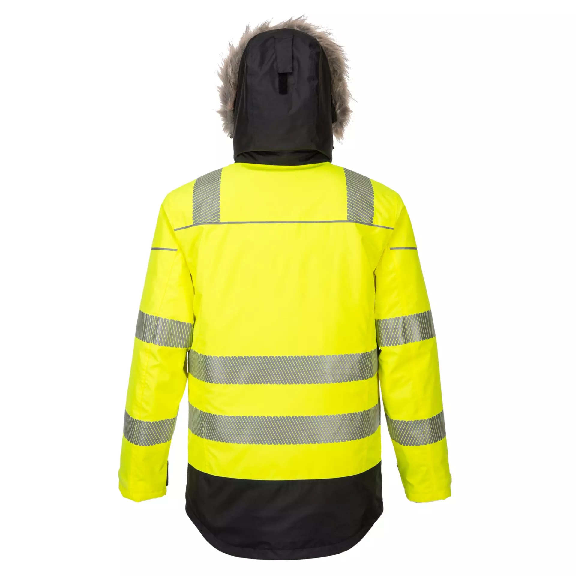 Portwest PW369YBR, PW3 Hi-Vis Winter Parka Jacket, Yellow/Black, image 2