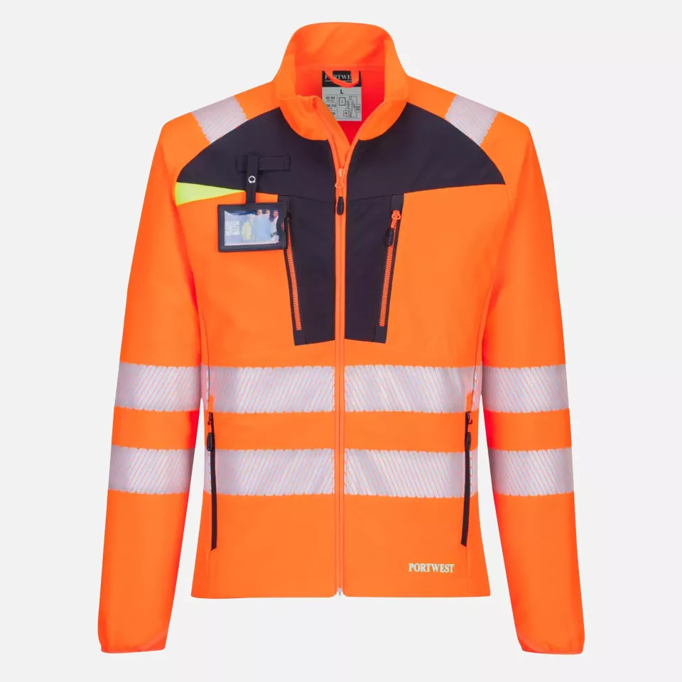 Portwest DX481OBR, DX4 Hi-Vis Lightweight Mid Layer, Orange/Black, image 4, gallery thumbnail
