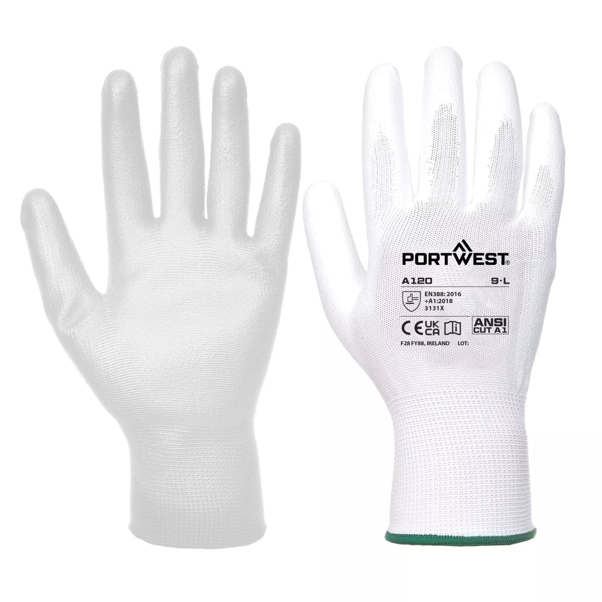 Portwest A120WHR, PU Palm Glove, White, image 3