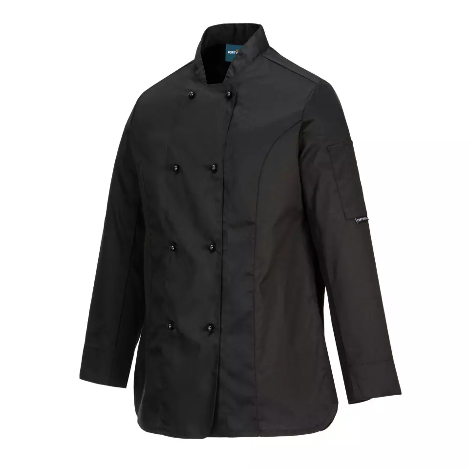 Portwest C837BKR, Chef's Women's MeshAir Rachel Jacket L/S, Black, image 3, gallery thumbnail