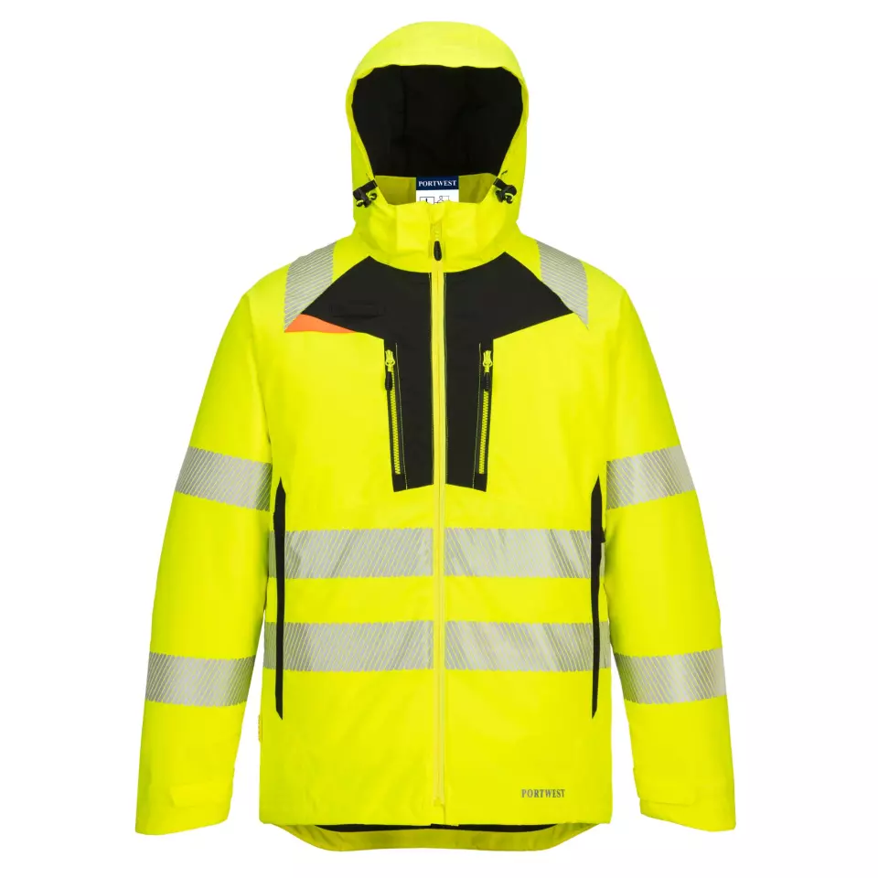 Portwest DX461YBR, DX4 Hi-Vis Winterjacke, Gelb/Schwarz, image 3, gallery thumbnail