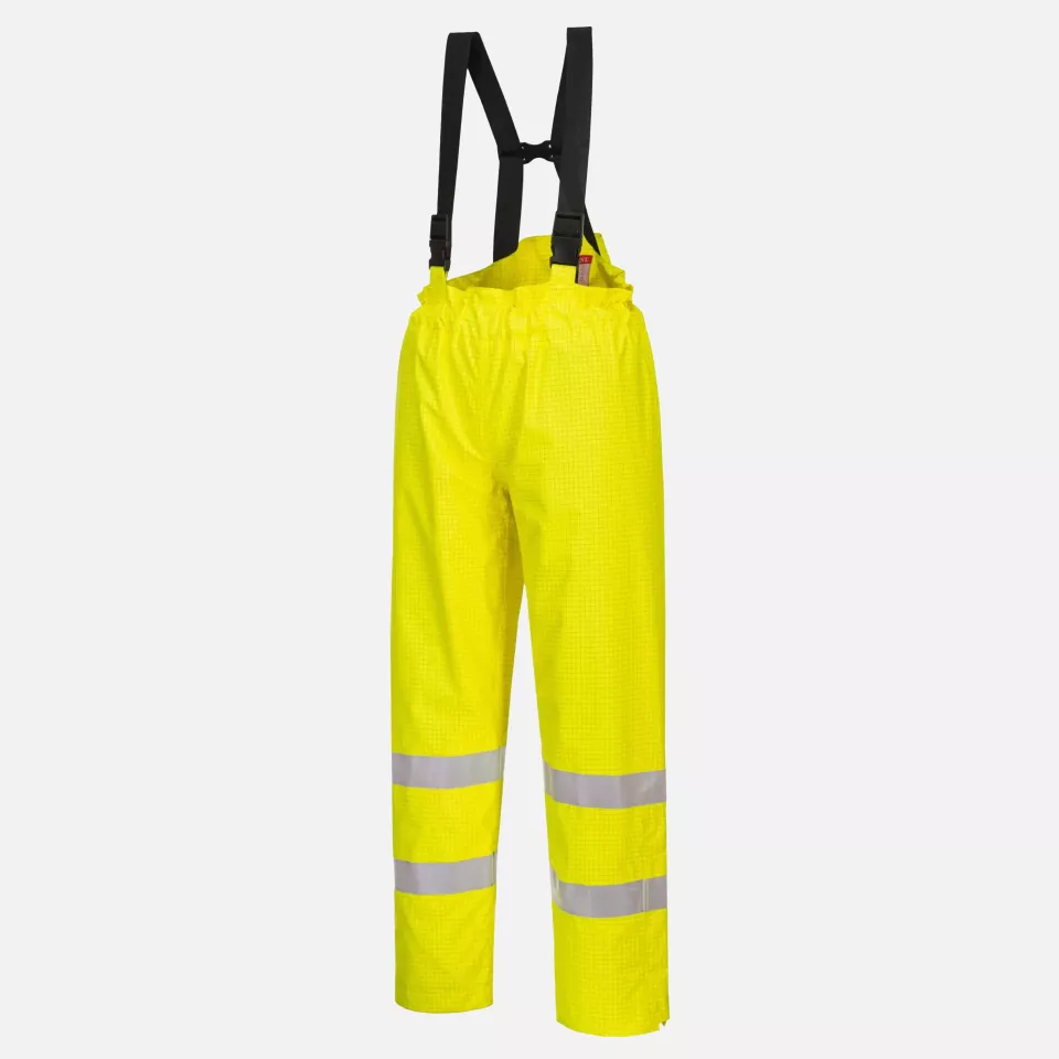 Portwest S781YER, Bizflame Rain Lined Hi-Vis Antistatic FR Trousers, Yellow, image 3, gallery thumbnail