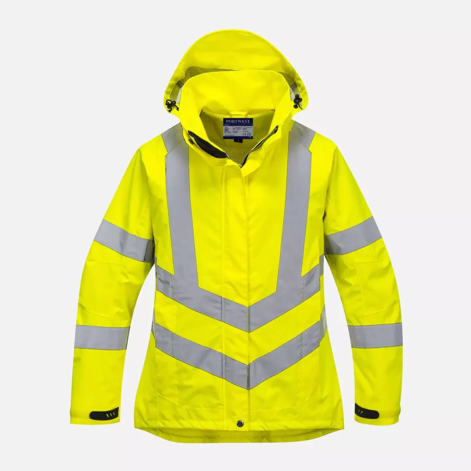 Portwest LW70YER, Hi-Vis Women's Breathable Rain Jacket, Yellow, image 1, gallery thumbnail