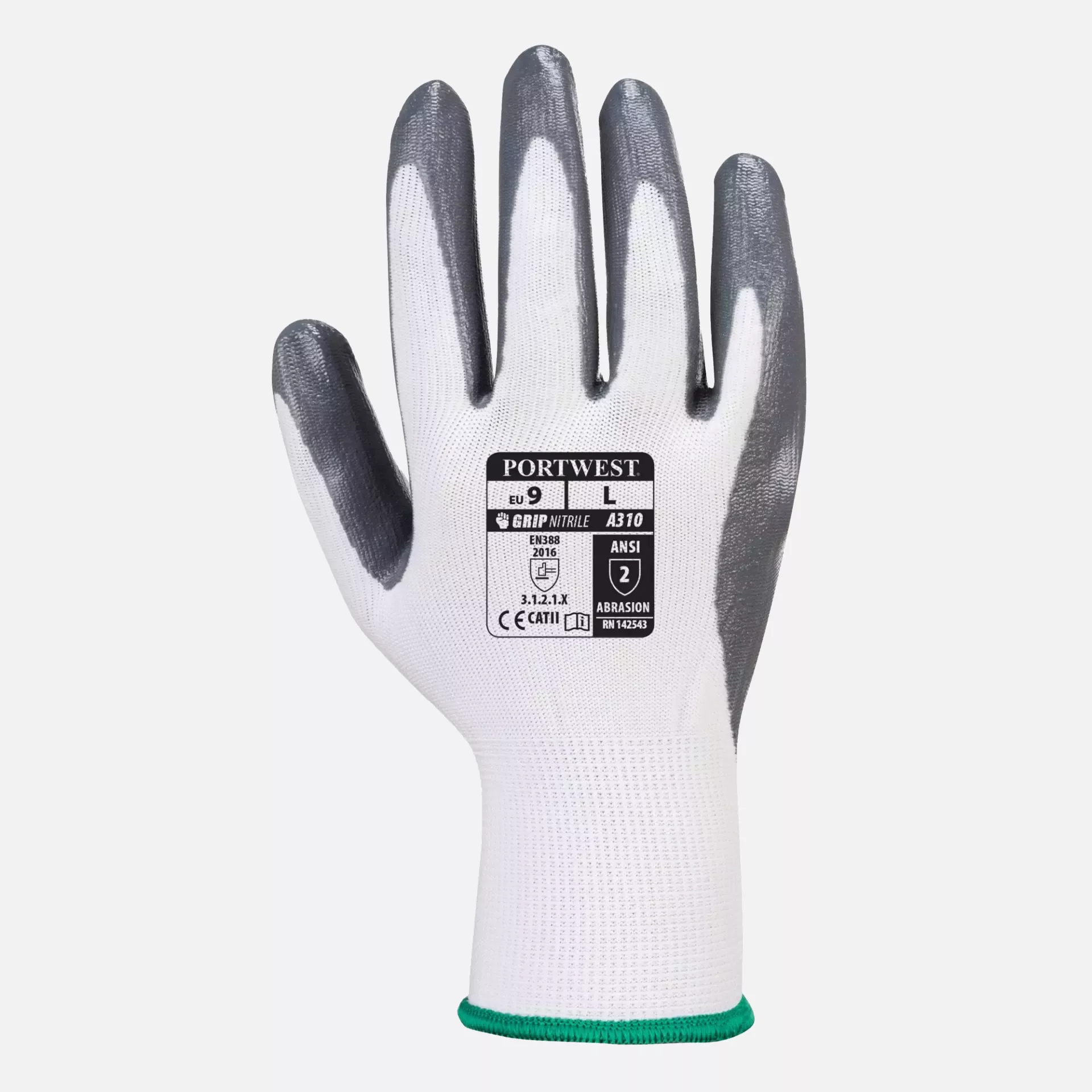 Portwest VA310W7R, Flexo Grip Nitrile Glove (Vending), White/Grey, image 2