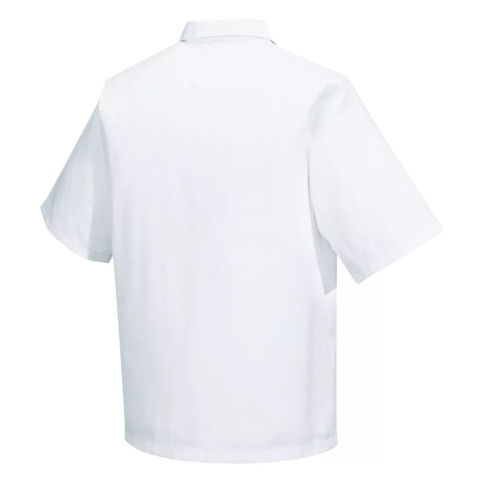 Portwest 2209WHR, Baker's No Pocket Shirt S/S, White, image 4, gallery thumbnail