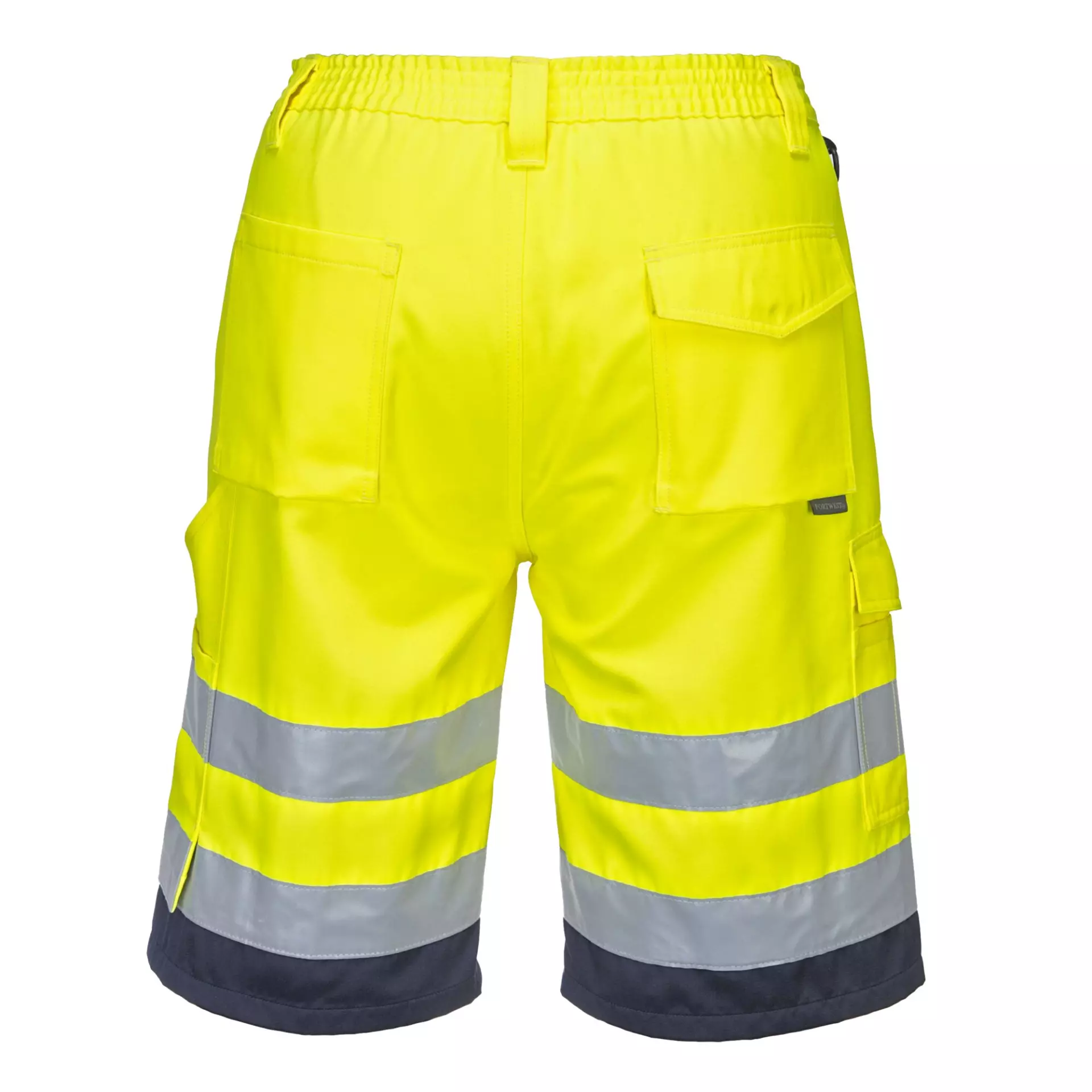 Portwest L043YNR, Hi-Vis Lightweight Polycotton Shorts, Yellow/Navy, image 2