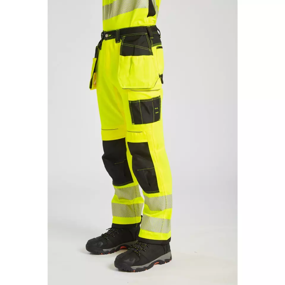 Portwest T501YBR, PW3 Hi-Vis Holster Pocket Work Trousers, Yellow/Black, image 6, gallery thumbnail