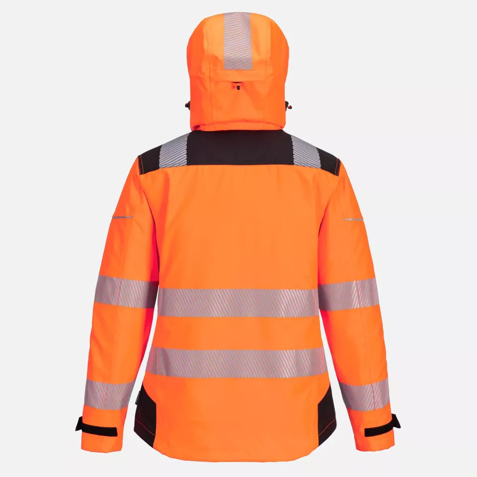 Portwest PW389OBR, PW3 Hi-Vis Women's Rain Jacket, Orange/Black, image 2, gallery thumbnail