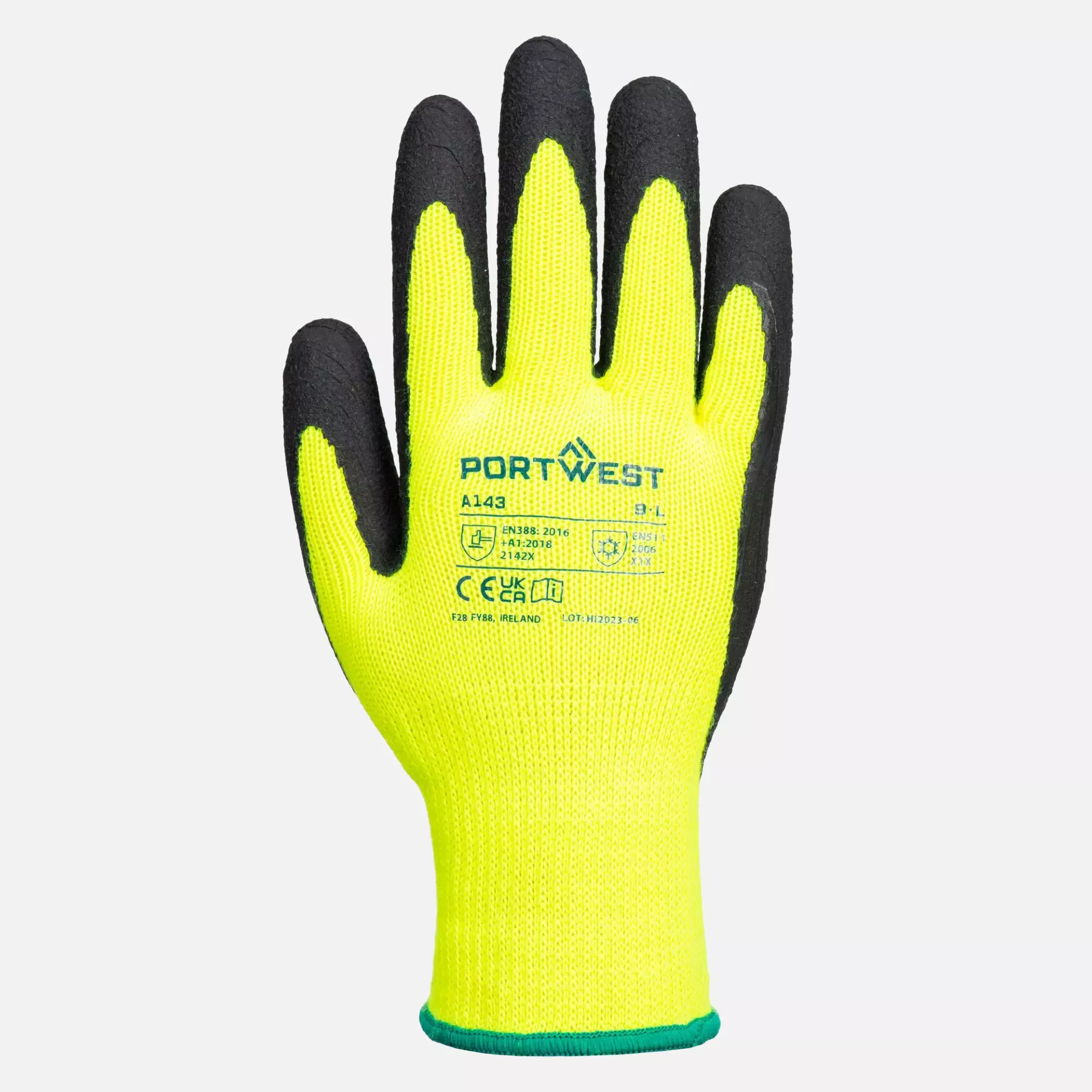 Portwest A143Y8R, Thermal Soft Grip Glove, Yellow/Black, image 2