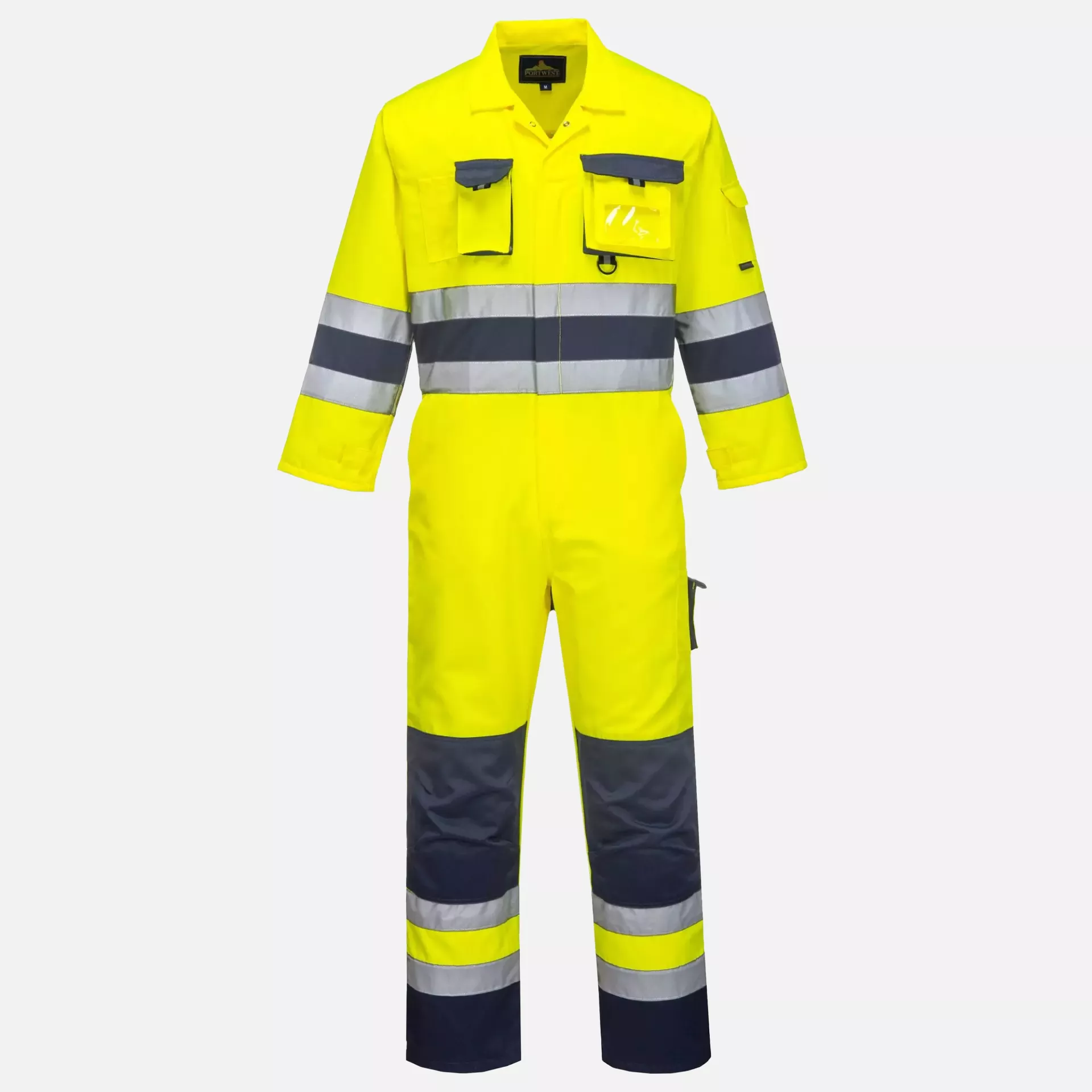 Portwest TX55YNR, Nantes Hi-Vis Contrast Work Coverall, Yellow/Navy, image 1