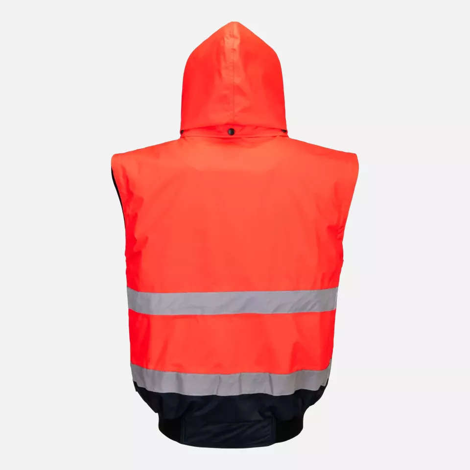 Portwest C465RNR, Hi-Vis 3-in-1 Contrast Bomber Jacket, Red/Navy, image 7, gallery thumbnail