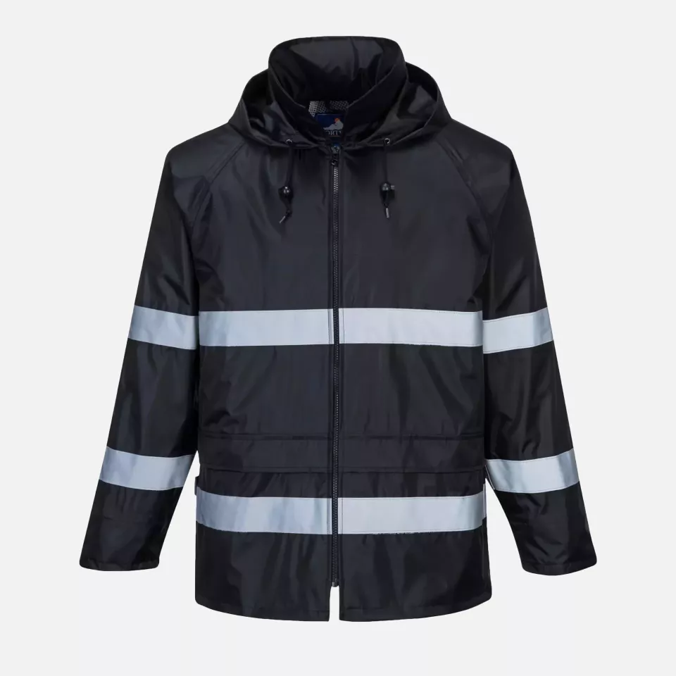 Portwest F440BKR, Classic Iona Rain Jacket, Black, image 1, gallery thumbnail