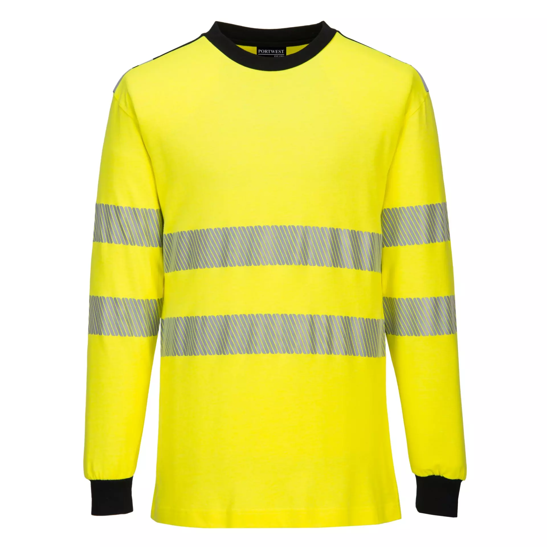 Portwest FR701YBR, PW3 FR Modaflame Hi-Vis T-Shirt, Yellow/Black, image 1