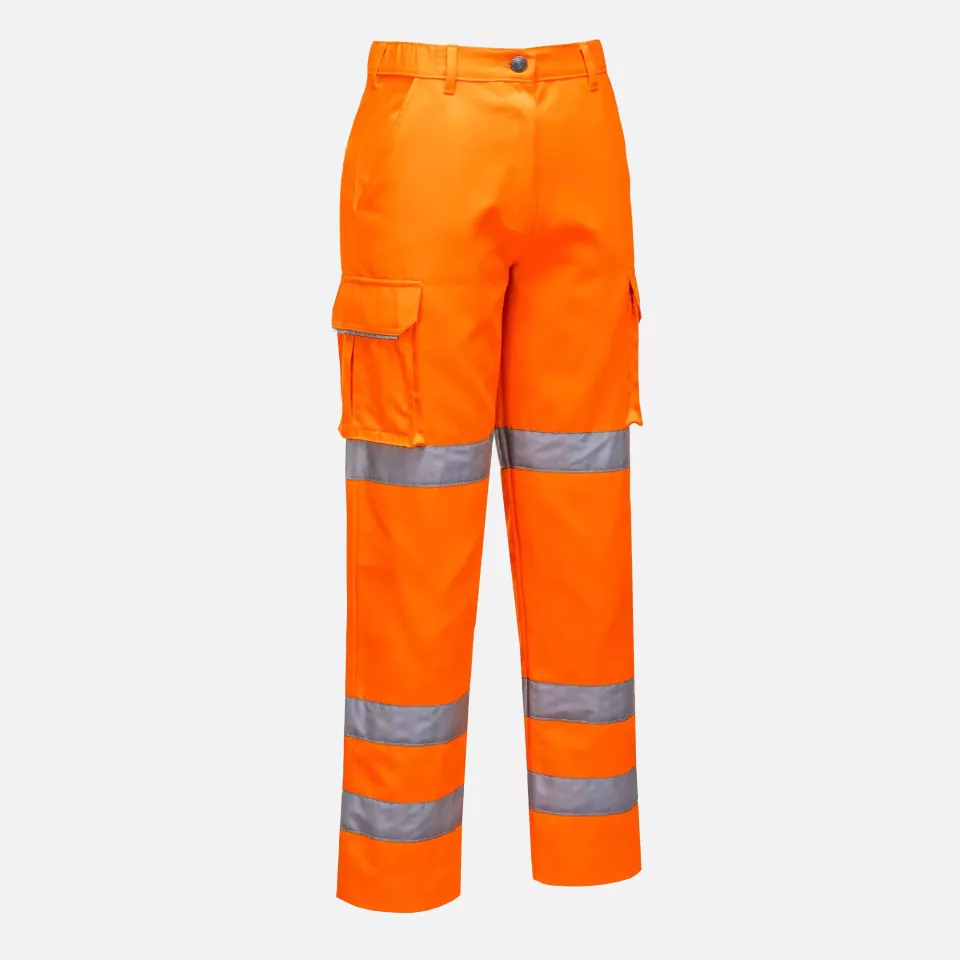Portwest LW71ORR, Damen Warnschutz-Arbeitshose mit 3 Streifen, Orange, image 2, gallery thumbnail