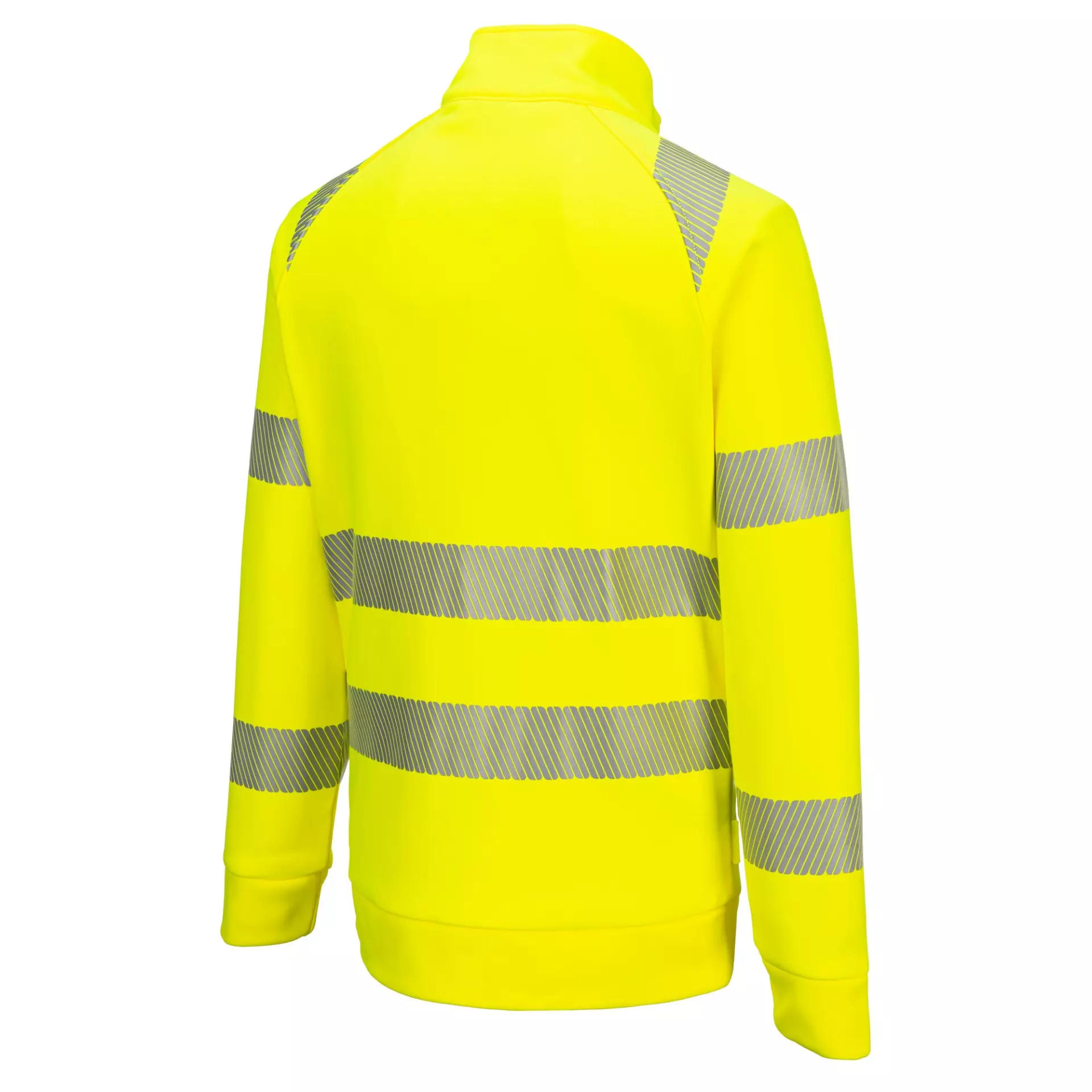 Portwest DX477YBR, DX4 Hi-Vis Funnel Neck Zipped Sweatshirt, Yellow/Black, image 3