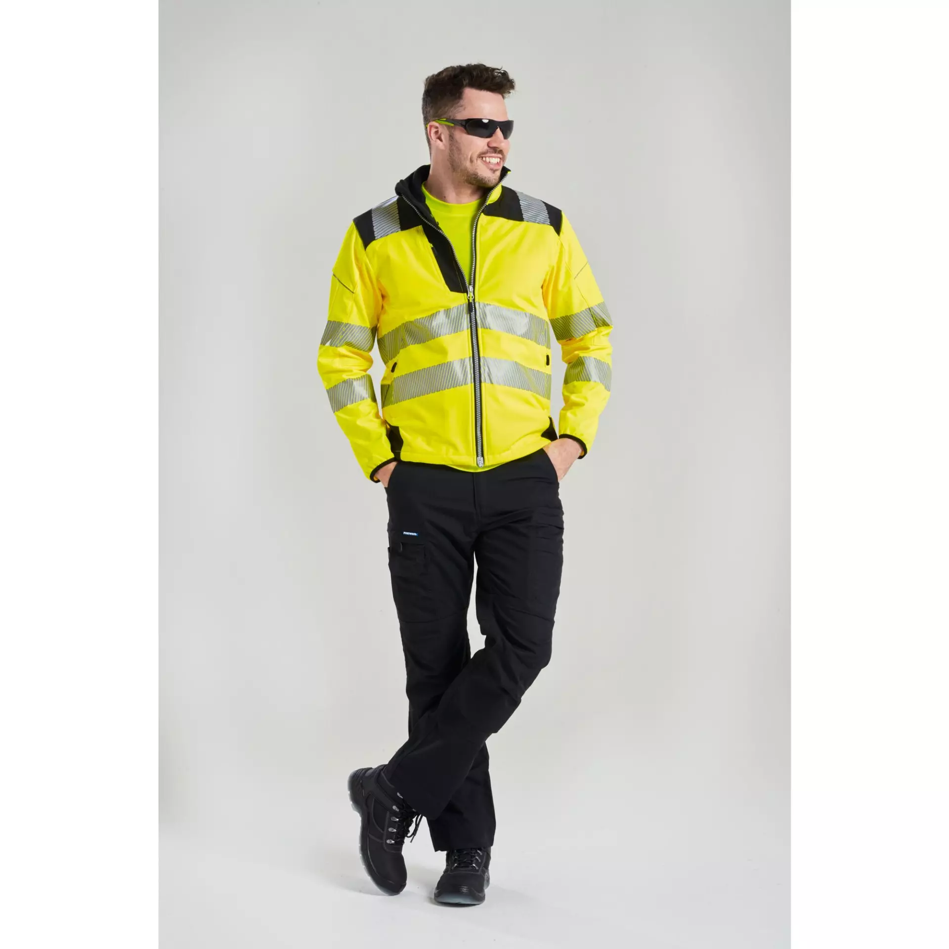 Portwest T402YBR, PW3 Hi-Vis Softshell (3L), Yellow/Black, image 4