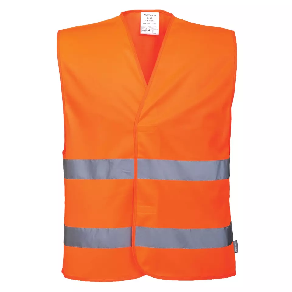 Portwest C474ORR, Hi-Vis Two Band Vest, Orange, image 1, gallery thumbnail