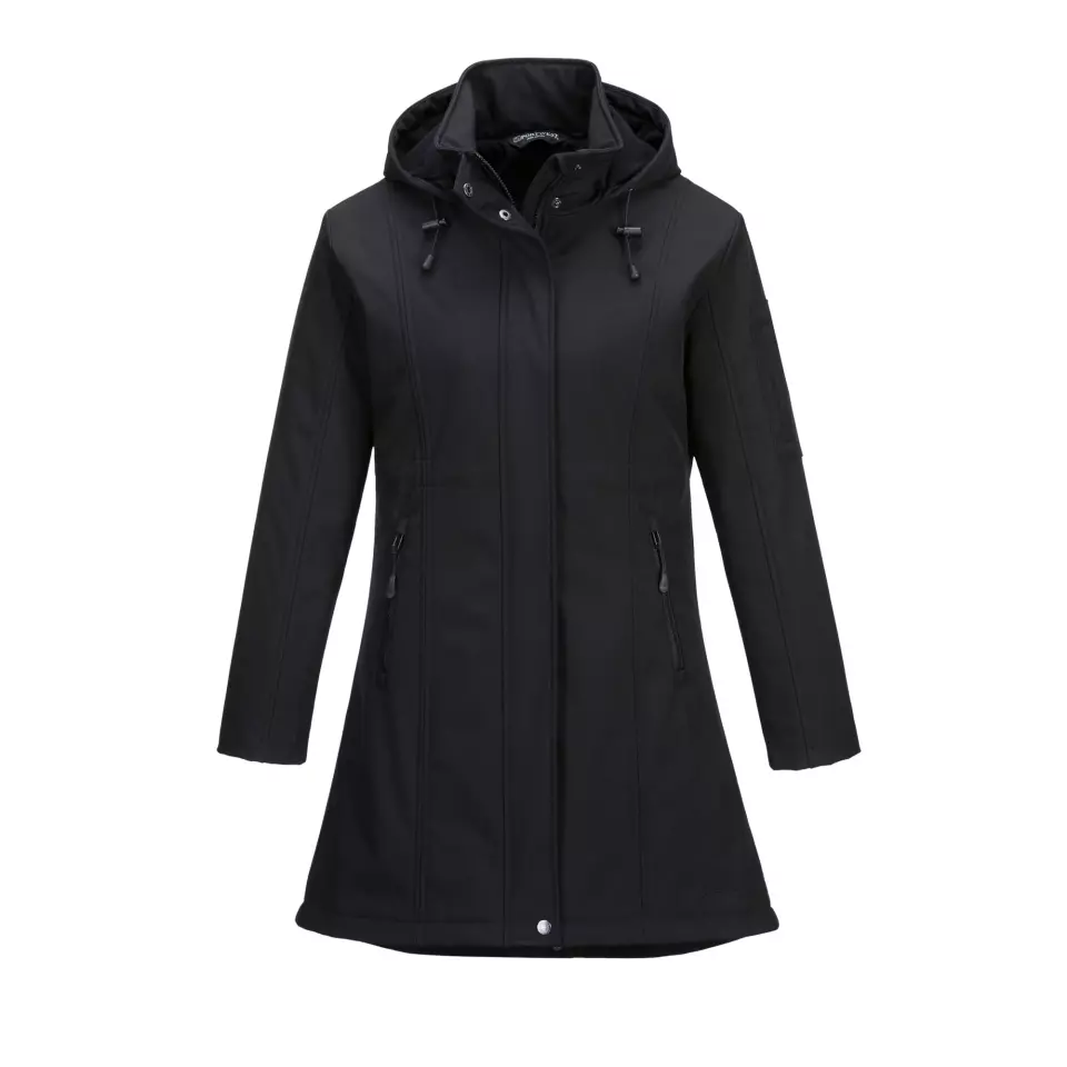 Portwest TK42BKR, Carla Damen Softshelljacke mit Kapuze (3L), Schwarz, image 1, gallery thumbnail