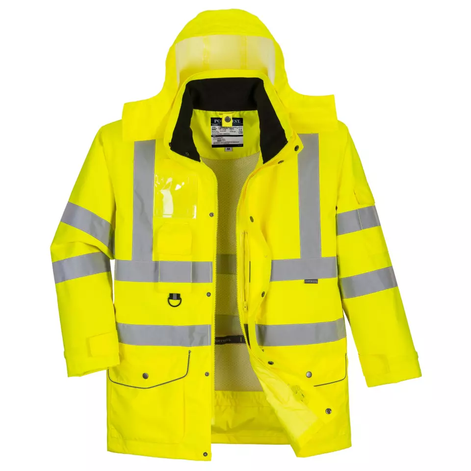 Portwest S427YER, Hi-Vis Breathable 7-in-1 Traffic Jacket, Yellow, image 1, gallery thumbnail