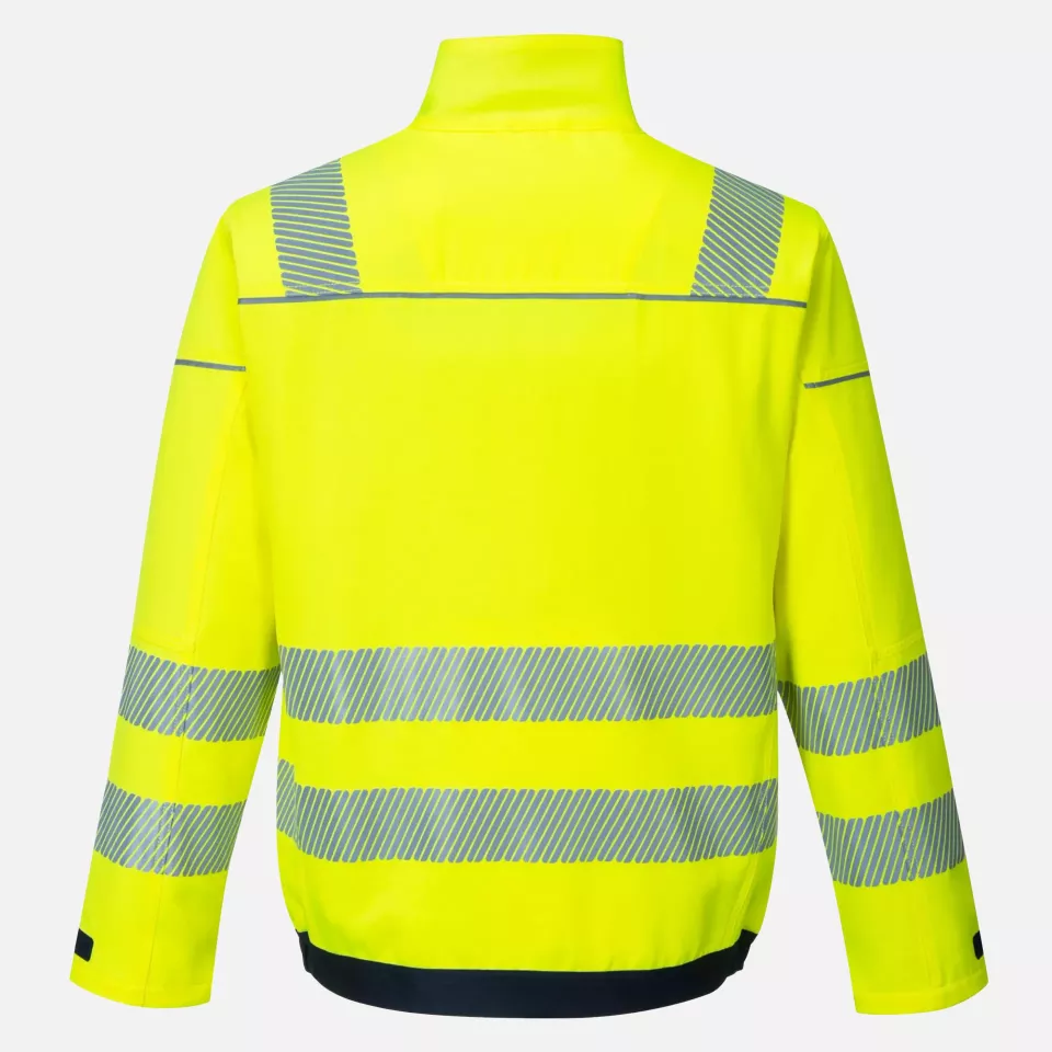 Portwest T500YNR, PW3 Hi-Vis Work Jacket, Yellow/Navy, image 2, gallery thumbnail