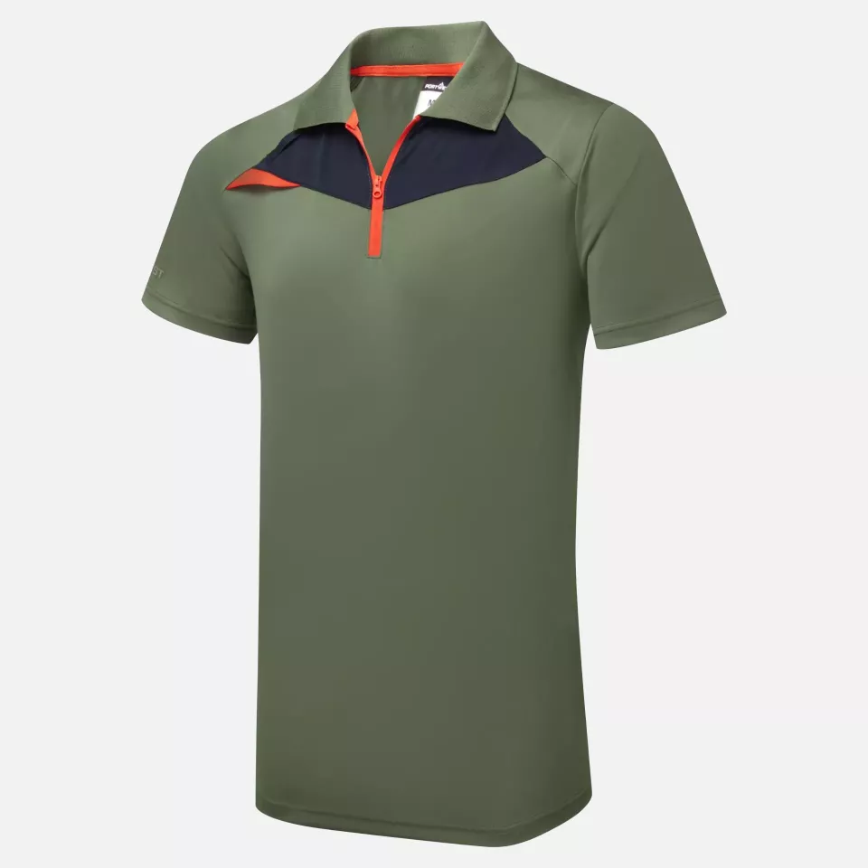 Portwest DX410MOR, DX4 Poloshirt Kurzarm, Moosgrün, image 2, gallery thumbnail