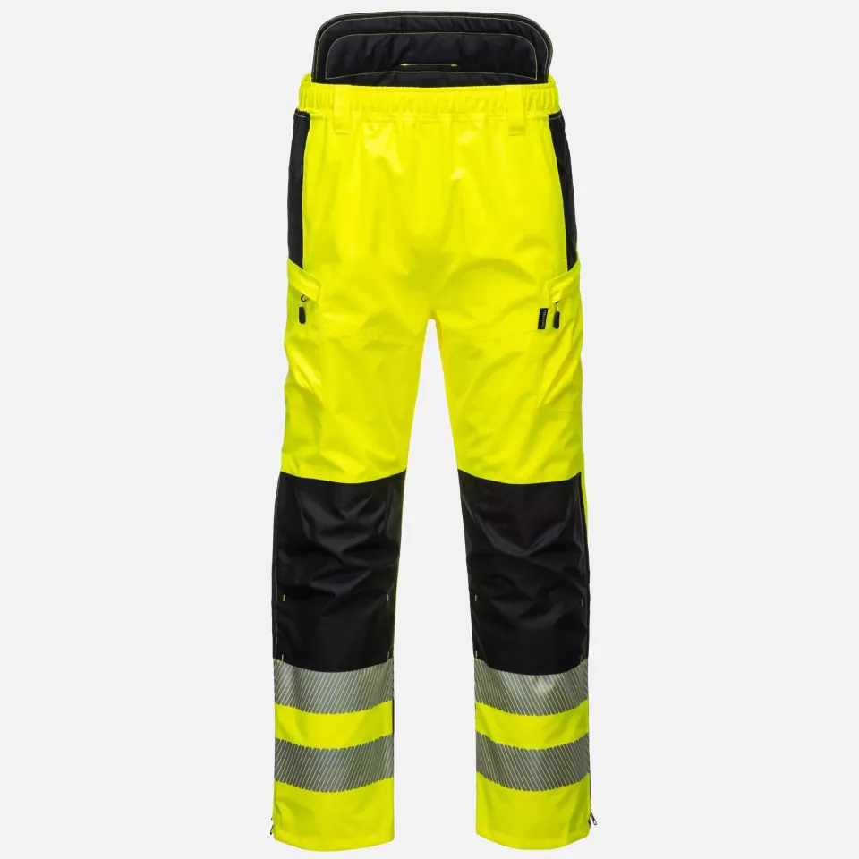 Portwest PW342YBR, PW3 Hi-Vis Extreme Rain Trousers, Yellow/Black, image 1, gallery thumbnail