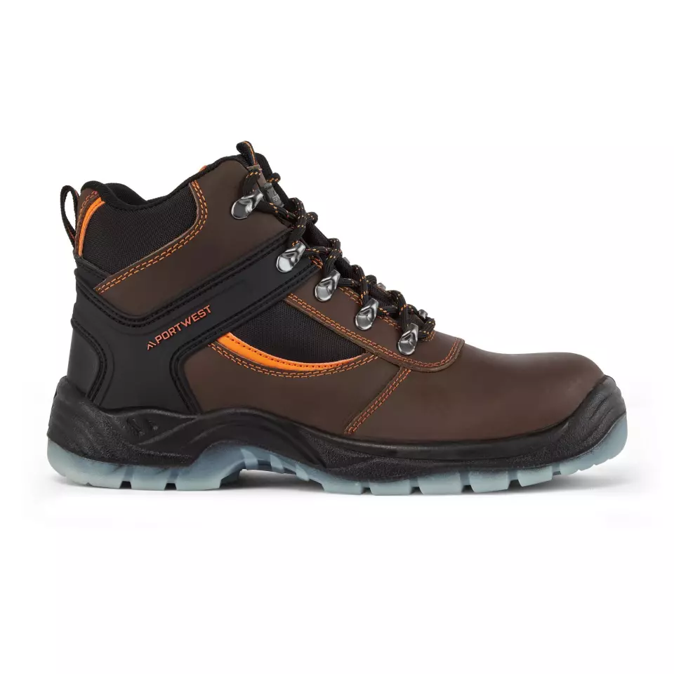 Portwest FW69BRR, Steel Leather Hiker Boot S3 SRC, Brown, image 1, gallery thumbnail