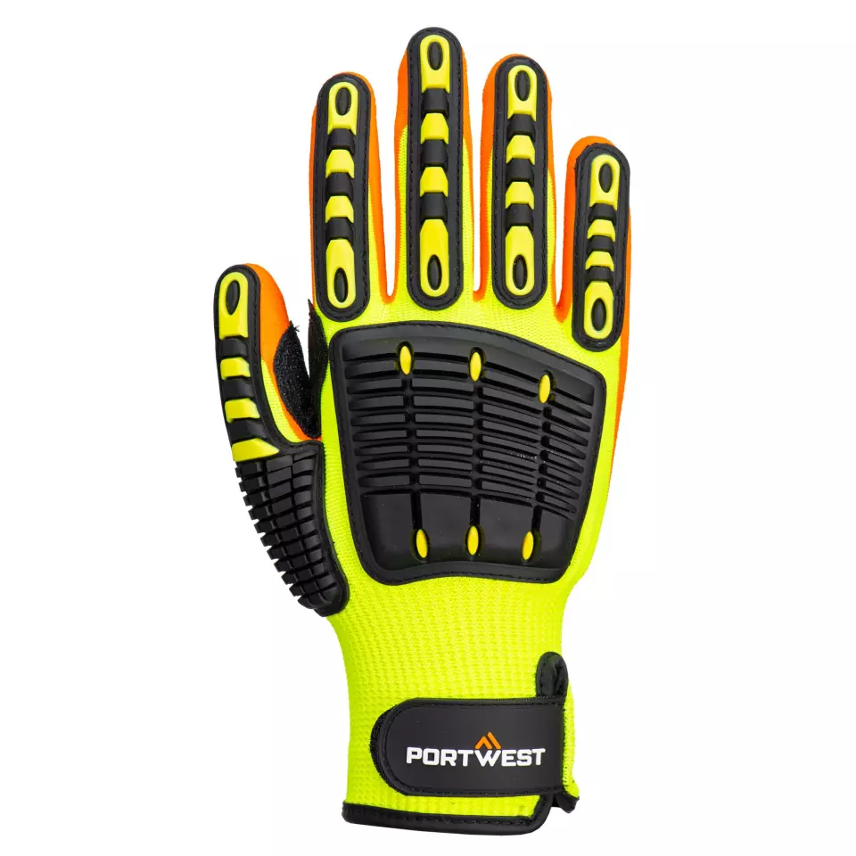Portwest A721Y1R, Anti Impact Grip Glove, Yellow/Orange, image 1, gallery thumbnail