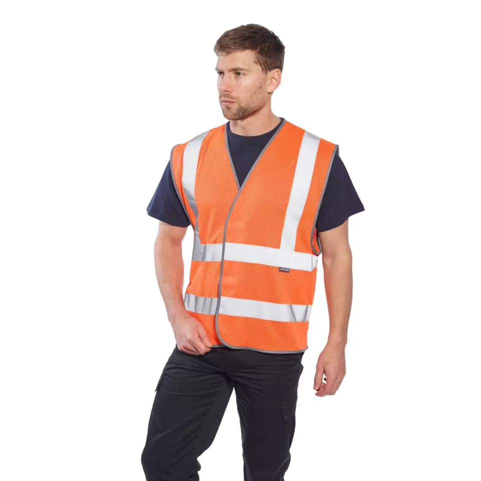 Portwest C370ORR, Hi-Vis Mesh Band and Brace Vest, Orange, image 3, gallery thumbnail