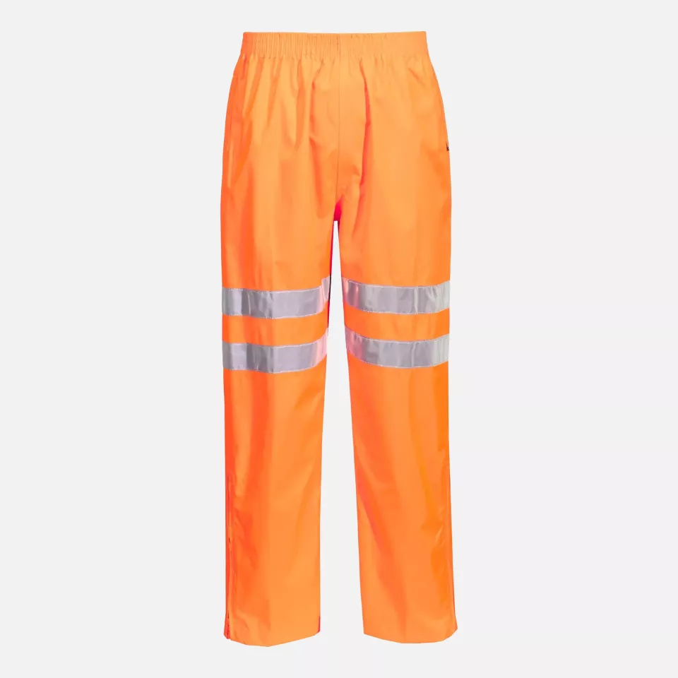 Portwest RT31ORR, Hi-Vis Rain Traffic Trousers, Orange, image 4, gallery thumbnail