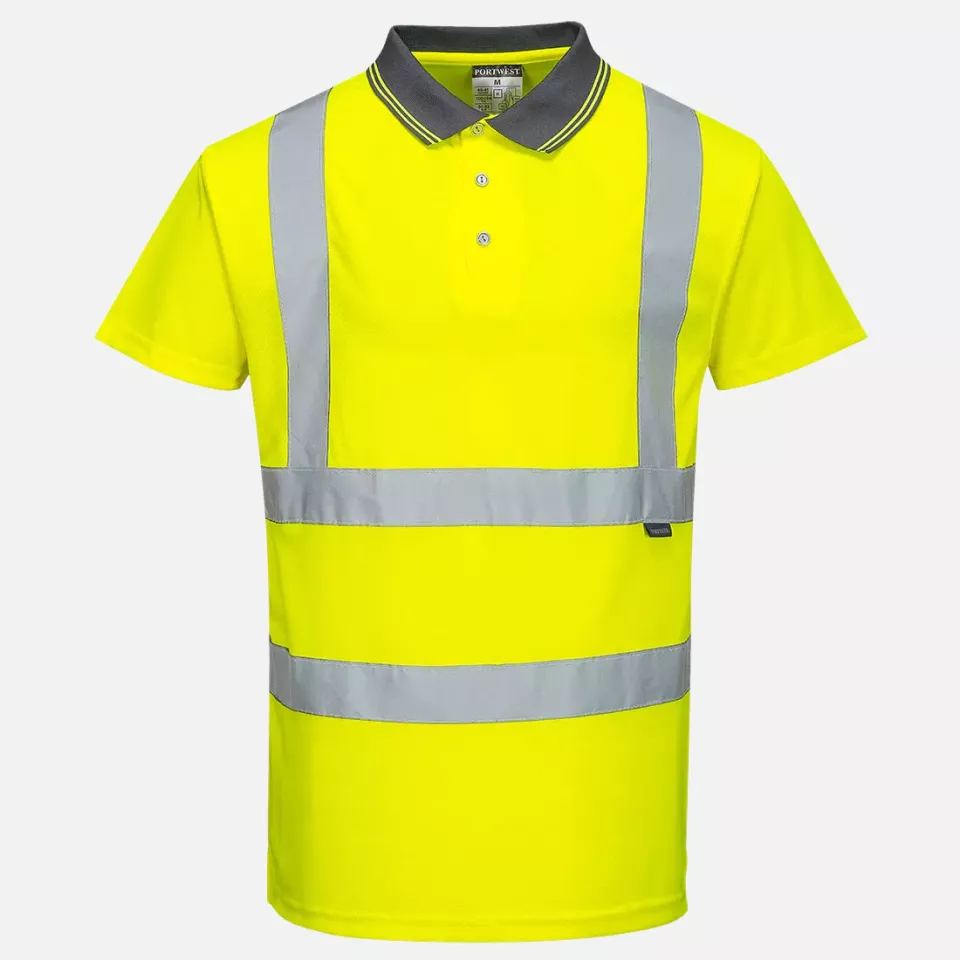 Portwest S477YER, Hi-Vis Polo Shirt S/S, Yellow, image 1, gallery thumbnail