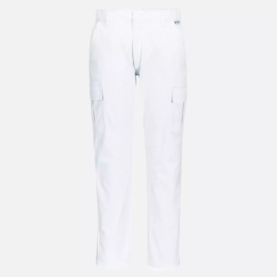 Portwest S231WHR, WX2 Eco Stretch Slim Fit Combat Trousers, White, image 1, gallery thumbnail