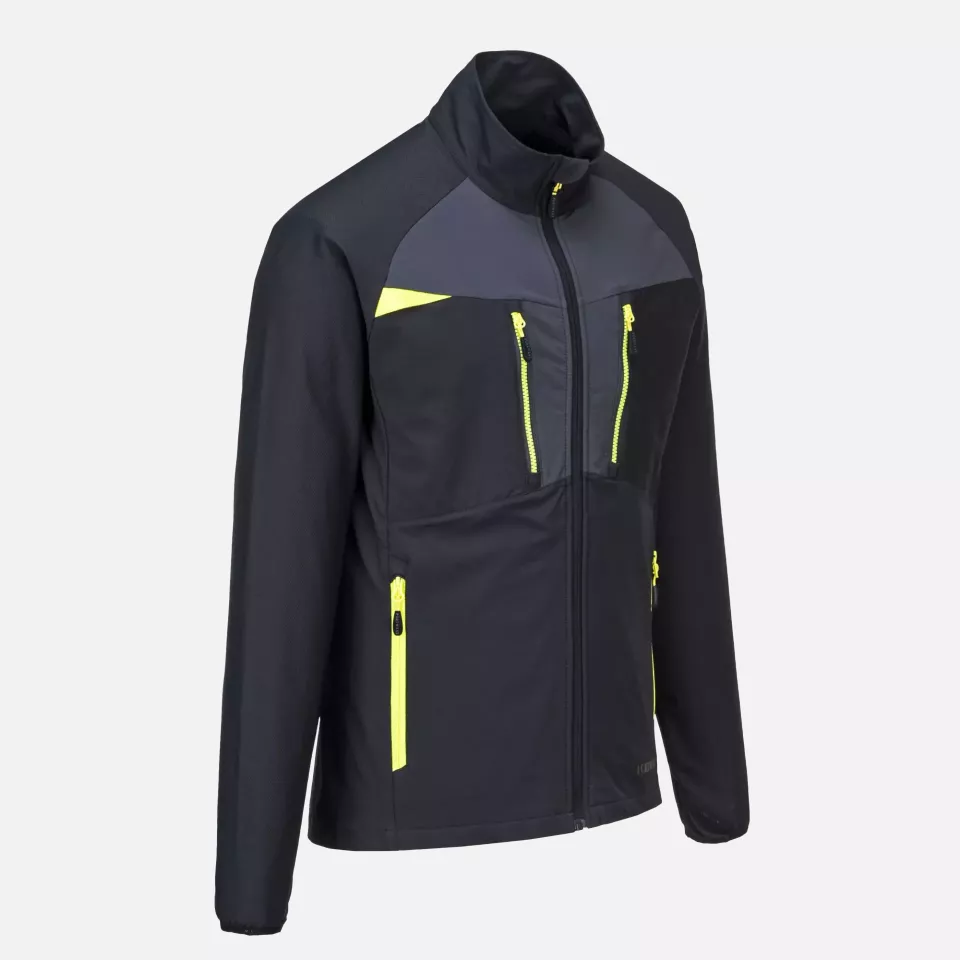 Portwest DX480BKR, DX4 Zip Lightweight Mid Layer, Black, image 3, gallery thumbnail