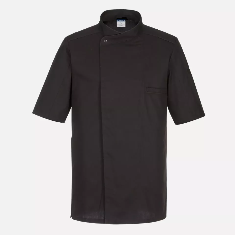 Portwest C735BKR, Chef's MeshAir Pro Surrey Jacket S/S, Black, image 1, gallery thumbnail